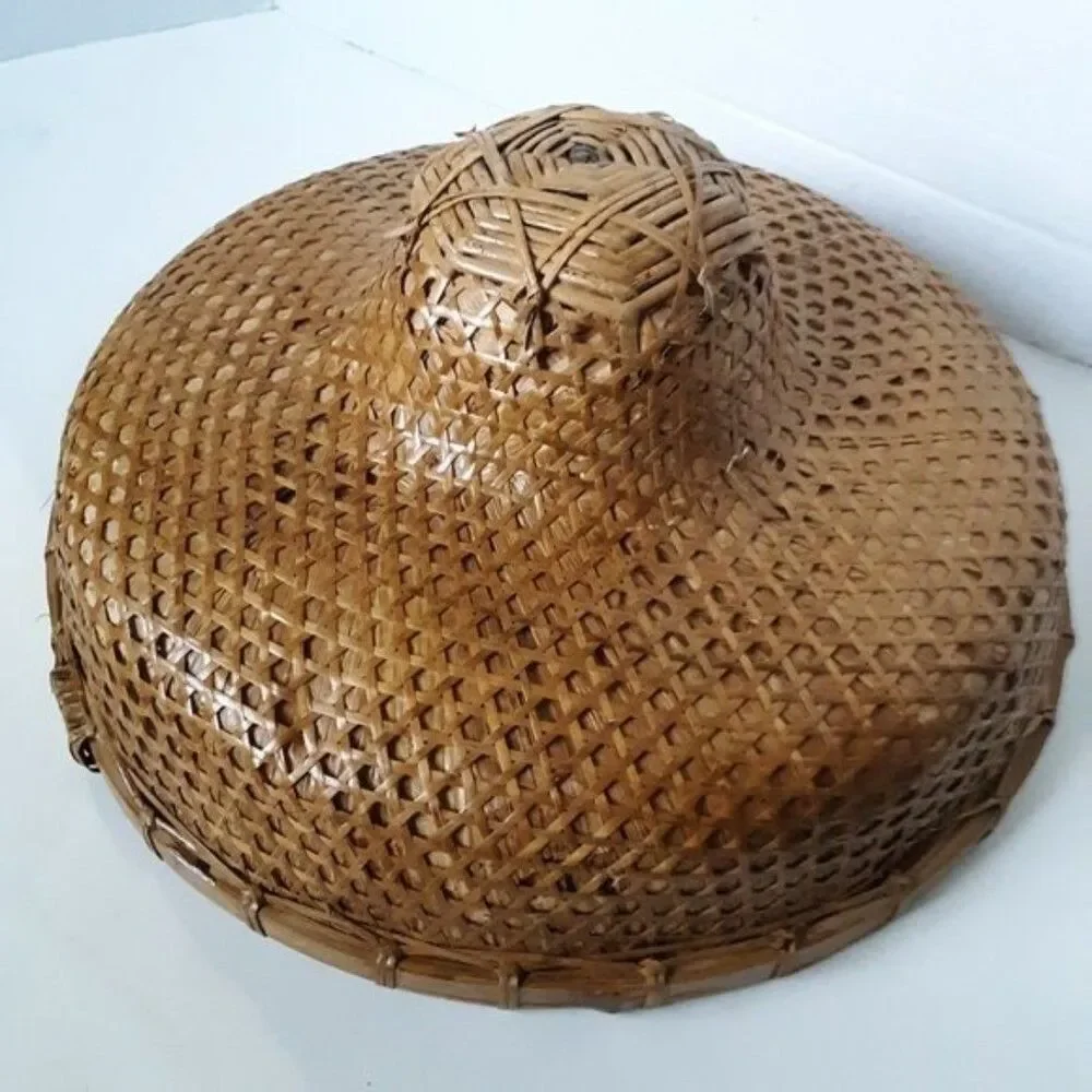 Wicker Rattan Vintage Hat Hanging Decor